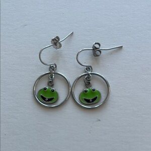 Claire's Green Frog Earrings